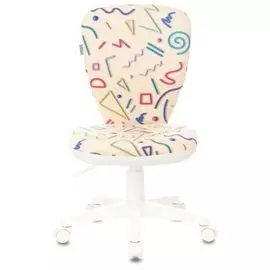 Кресло Бюрократ KD-W10 детское, крестовина пластик белый, ткань, цвет: песочный