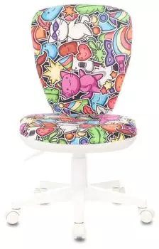 Кресло Бюрократ KD-W10 детское, крестовина пластик белый, ткань, цвет: мультиколор маскарад