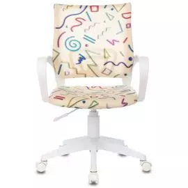 Кресло Бюрократ KD-W4 детское, крестовина пластик белый, ткань, цвет: песочный