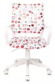 Кресло Бюрократ KD-W4 детское, крестовина пластик белый, ткань, цвет: белый наруто