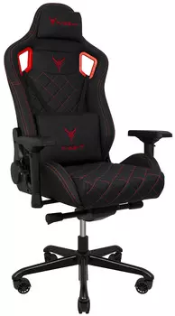 Кресло Бюрократ KNIGHT TITAN BR черный/красный ромбик эко.кожа с подголов. крестовина металл