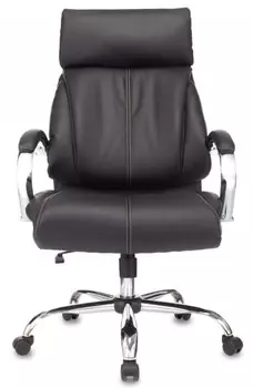 Кресло Бюрократ T-9904NSL руководителя, цвет черный Leather Venge Black искусственная кожа, крестовина металл хром