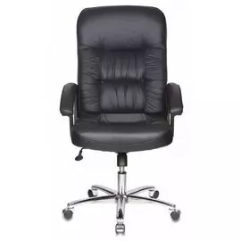 Кресло Бюрократ T-9908 черный, кожа, крестовина металл