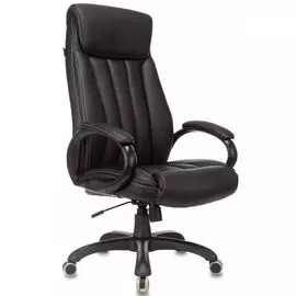 Кресло Бюрократ T-9922N/BLACK-PU руководителя, крестовина пластик, эко.кожа, цвет: черный