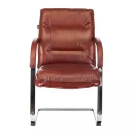 Кресло Бюрократ T-9927SL-LOW-V цвет светло-коричневый Leather Eichel кожа, низк.спин. полозья металл хром