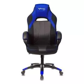 Кресло игровое Бюрократ VIKING 2 AERO черное/синее, искусственная кожа