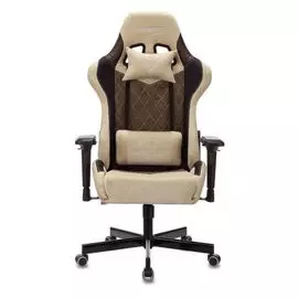 Кресло Бюрократ VIKING 7 KNIGHT BR цвет коричневый, текстиль/эко.кожа, с подголов., крестовина металл