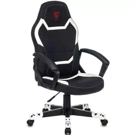 Кресло Бюрократ ZOMBIE 10 WHITE черный/белый текстиль/эко.кожа крестовина пластик