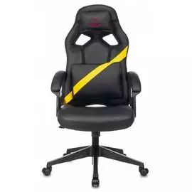 Кресло Бюрократ ZOMBIE DRIVER YEL цвет черный/желтый, искусственная кожа, с подголов. крестовина пластик