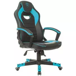 Кресло игровое Бюрократ Zombie GAME 16 крестовина пластик, текстиль/эко.кожа, цвет: черный/голубой