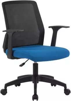 Кресло Cactus CS-MC222-BKBL черный низк.спин. крестов. пластик черный