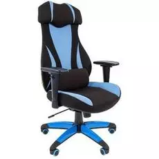 Кресло игровое Chairman GAME 14 черное/голубое, ткань, до 120 кг