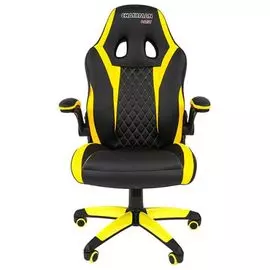 Кресло Chairman game 15 7069668 экопремиум черный/желтый н.п