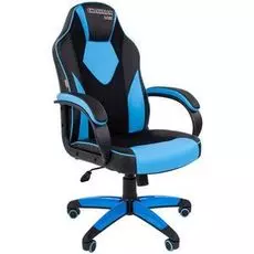 Кресло Chairman game 17 Chairman 7024559 черное/голубое, экокожа/ткань, фиксация, регулировка по высоте, газпатрон 3 кл, до 120 кг