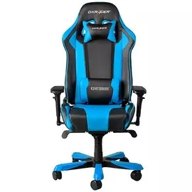 Кресло DxRacer OH/KS06 King, чёрно-синее, экокожа, регулируемый угол наклона