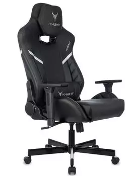 Кресло игровое Бюрократ Knight Thunder 5X черный эко.кожа крестов. металл
