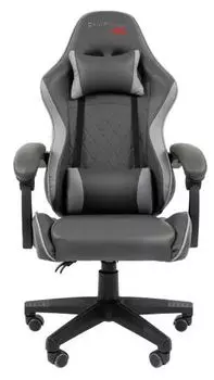 Кресло игровое Chairman game CH28 7162899 экокожа, черно-серый