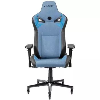 Кресло KARNOX Legend KX800514-BG черно-голубое, ткань, экокожа, поясничная поддержка, нейлоновая крестовина, до 135кг, механизм качания