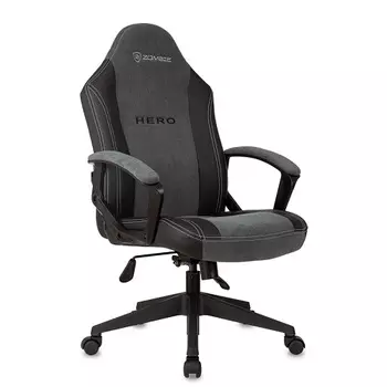 Кресло игровое ZOMBIE HERO серый ткань/эко.кожа крестов. пластик