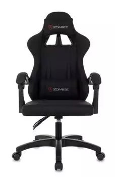 Кресло игровое ZOMBIE RUDGER черный с подголов. крестов. пластик