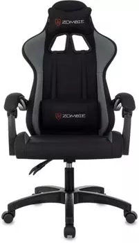 Кресло игровое ZOMBIE VOID черный/серый с подголов. крестов. пластик