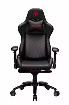Кресло Mad Catz CGPULUINBL000-0 игровое, чёрное, ПХВ-кожа, 4D подлокотники, газпатрон 4 класс