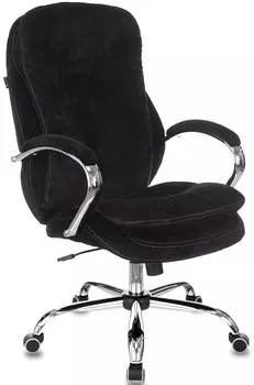 Кресло Бюрократ T-9950SL/LT-20 руководителя, крестовина металл хром, ворсовая ткань, цвет: черный