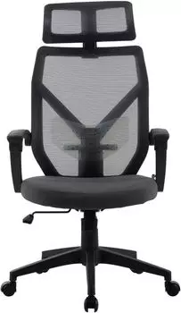 Кресло офисное Cactus CS-MC414-GY черный/серый сетка/ткань с подголов. крестов. пластик пластик черн