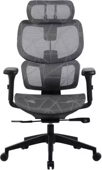 Кресло офисное Cactus CS-MC555-GY черный/серый сетка с подголов. крестов. пластик пластик черный
