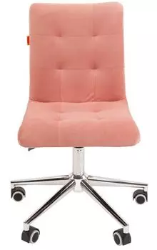 Кресло офисное Chairman 030 хром 7105062 Россия ткань Т-26 розовый, хром, без подлокотников