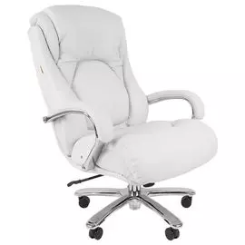 Кресло офисное Chairman 402 (Chairman 7015967) (УЦЕНЕННЫЙ) белое, натуральная кожа, до 250 кг, НОВОЕ, НЕКОНДИЦИЯ, гарантия магазина 1 месяц