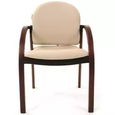 Кресло офисное Chairman 659 Chairman 6090266 бежевое матовое/темный орех (Терра 101), экокожа, до 100 кг