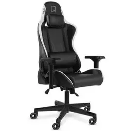 Кресло игровое WARP Xn чёрно-белое (экокожа, алькантара, регулируемый угол наклона, механизм качания)