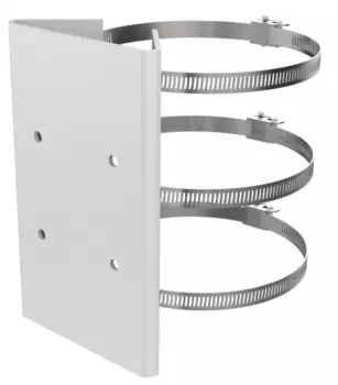 Кронштейн HIKVISION DS-1673ZJ на столб, белый, совместимо с подвесным кронштейном, сталь, диаметр 67-127мм