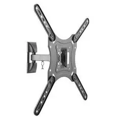 Кронштейн настенный Ultramounts UM868 для ТВ 23-55", до 30кг, наклон до 20°, поворот на 45°, от стены 88-201мм, max VESA 400х400, черное