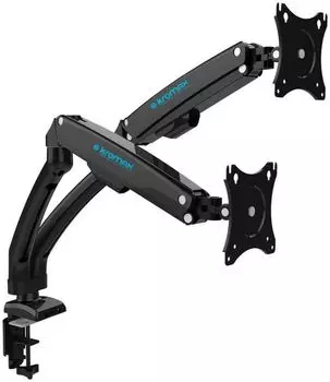 Кронштейн настольный Kromax OFFICE-9 (УЦЕНЕННЫЙ) для 2-х LCD/LED мониторов 15-32", нагрузка 2-8кг, 6 ст.свободы, VESA 100x100, черный НЕКОНДИЦИЯ, гара