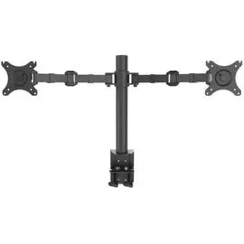 Кронштейн настольный ONKRON D221E для 2-х мониторов 10-24" макс. 100*100, струбцина, наклон -85+15 поворот 360, вылет от основания 0-385мм, черный