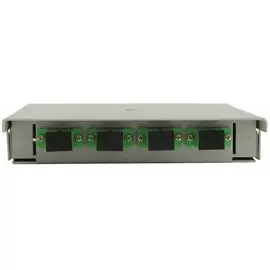 Кросс оптический настенный коробочный TELCORD КН-4 4-SC/APC-4-SC/APC-SM-GY 163х123х23 мм, 4 адаптера SC/APC, 4 пигтейла SC/APC SM (OS2 9/125), серый