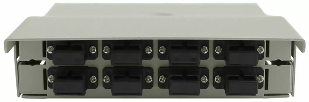 Кросс оптический настенный коробочный TELCORD КН-8 Мини 8-LC/MM-d-16-LC/UPC-MM62,5-GY 163х123х30 мм, 8 адаптеров LC/MM, 16 пигтейлов LC/UPC MM (ОМ1 62