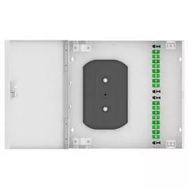 Кросс оптический настенный TopLAN КРН-Top-16FC/A-OS2-GY 16 FC/APC адаптеров, одномодовый, укомплектованный