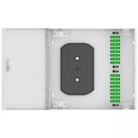 Кросс оптический настенный TopLAN КРН-Top-16SC/A-OS2-GY 16 SC/APC адаптеров, одномодовый, укомплектованный