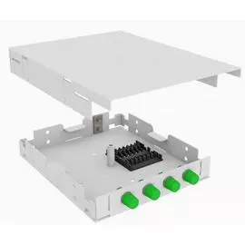 Кросс оптический настенный TopLAN КРНМ-Top-04FC/A-OS2-GY 4 FC/APC адаптеров, одномодовый, укомплектованный