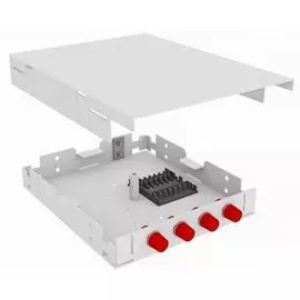 Кросс оптический настенный TopLAN КРНМ-Top-04FC/U-OS2-GY 4 FC/UPC адаптеров, одномодовый, укомплектованный