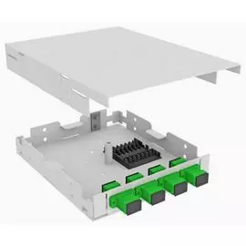 Кросс оптический настенный TopLAN КРНМ-Top-04SC/A-OS2-GY 4 SC/APC адаптеров, одномодовый, укомплектованный
