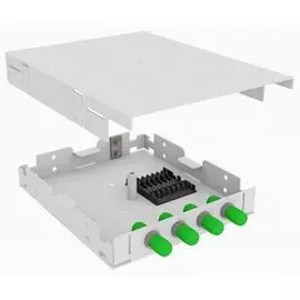 Кросс оптический настенный TopLAN КРНМ-Top-04ST/A-OS2-GY 4 ST/APC адаптера, одномодовый, укомплектованный