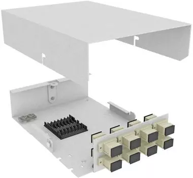 Кросс оптический настенный TopLAN КРНМ-Top-08LC/U-OM2-GY 8 LC адаптеров, многомодовый (50/125), укомплектованный