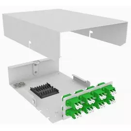 Кросс оптический настенный TopLAN КРНМ-Top-16LC/A-OS2-GY 16 LC/APC адаптеров, одномодовый, укомплектованный