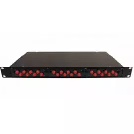 Кросс оптический стоечный 19" стационарный 1U TELCORD КСу-24-1U 12-FC/APC-12-FC/APC-SM-1-КУ-BK 12 адаптеров FC/APC, 12 пигтейлов FC/APC SM (OS2 9/125)