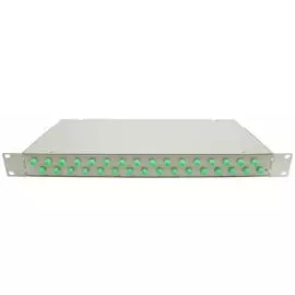 Кросс оптический стоечный 19" стационарный 1U TELCORD КСу-24-1U 24-FC/APC-24-FC/APC-SM-1-КУ-GY 24 ад