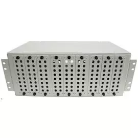 Кросс оптический стоечный 19" стационарный 4U TELCORD КСу-144-4U 144-LC/MM-d-288-LC/UPC-MM50(OM4)-9-КУ-GY 144 адаптера LC/MM, 288 пигтейлов LC/UPC MM